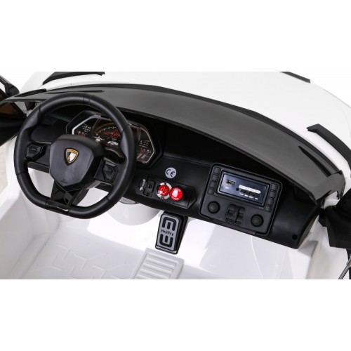 Lamborghini SVJ DRIFT pre 2 deti Biele + Funkcia driftu + Ovládač + MP3 LED + Pomalý štart