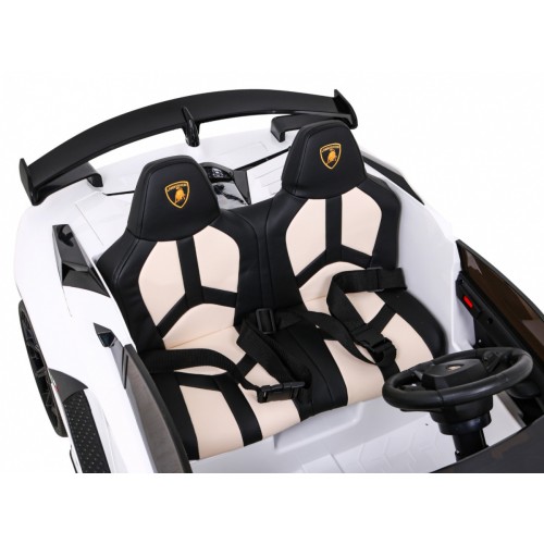 Lamborghini SVJ DRIFT pre 2 deti Biele + Funkcia driftu + Ovládač + MP3 LED + Pomalý štart