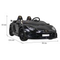 Lamborghini SVJ DRIFT pre 2 deti Čierne + Funkcia driftu + Ovládač + MP3 LED + Pomalý štart