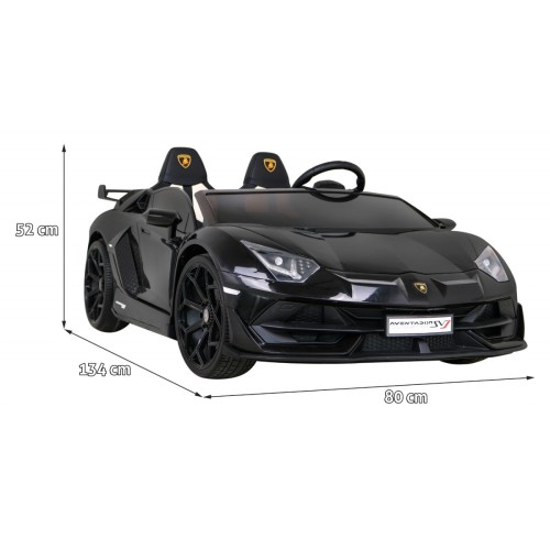 Lamborghini SVJ DRIFT pre 2 deti Čierne + Funkcia driftu + Ovládač + MP3 LED + Pomalý štart