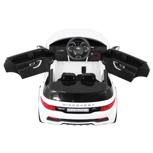 Land Rover Discovery pre deti Biely + Ovládač + 5-bodové pásy + Nastaviteľné sedadlo + EVA + MP3 LED