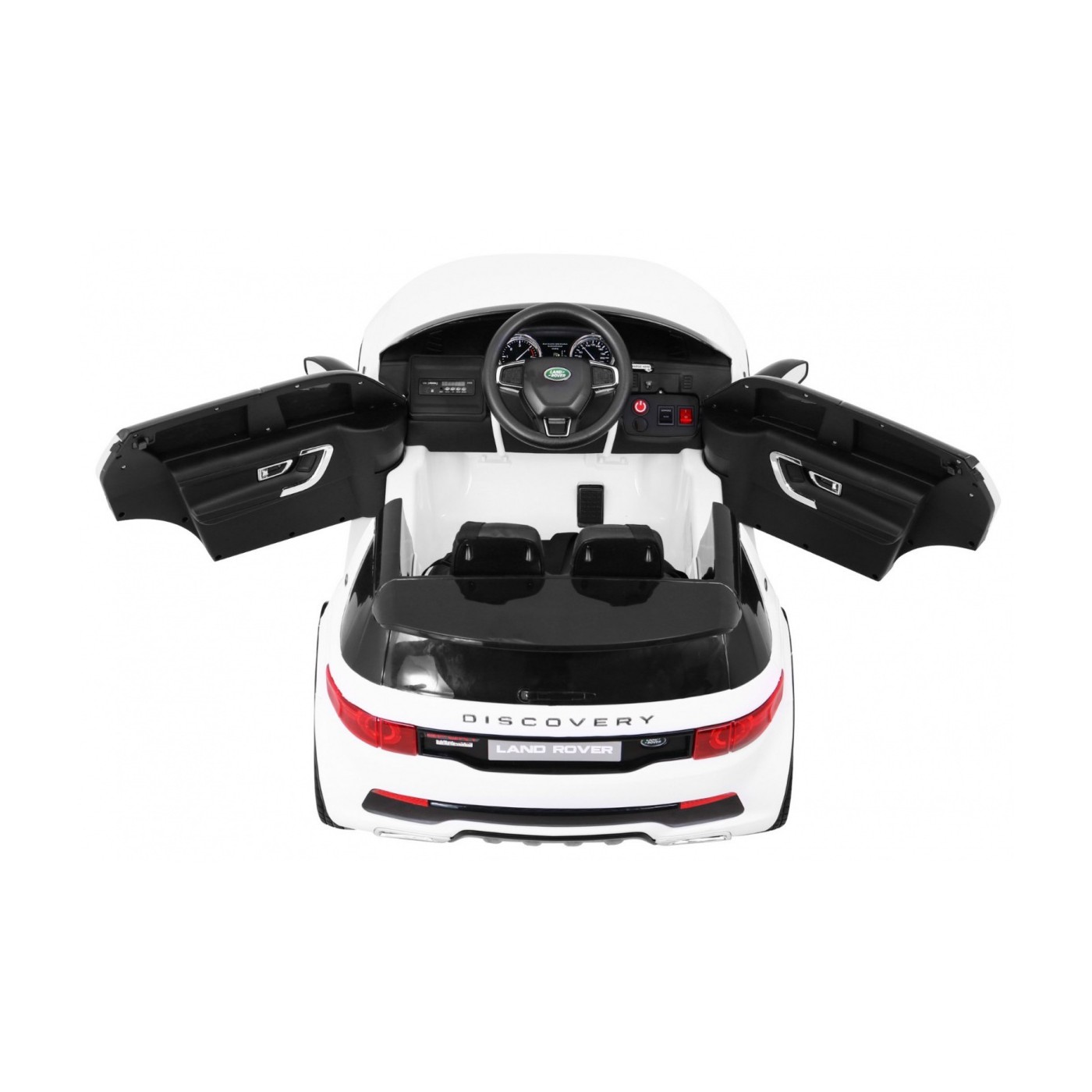 Land Rover Discovery pre deti Biely + Ovládač + 5-bodové pásy + Nastaviteľné sedadlo + EVA + MP3 LED