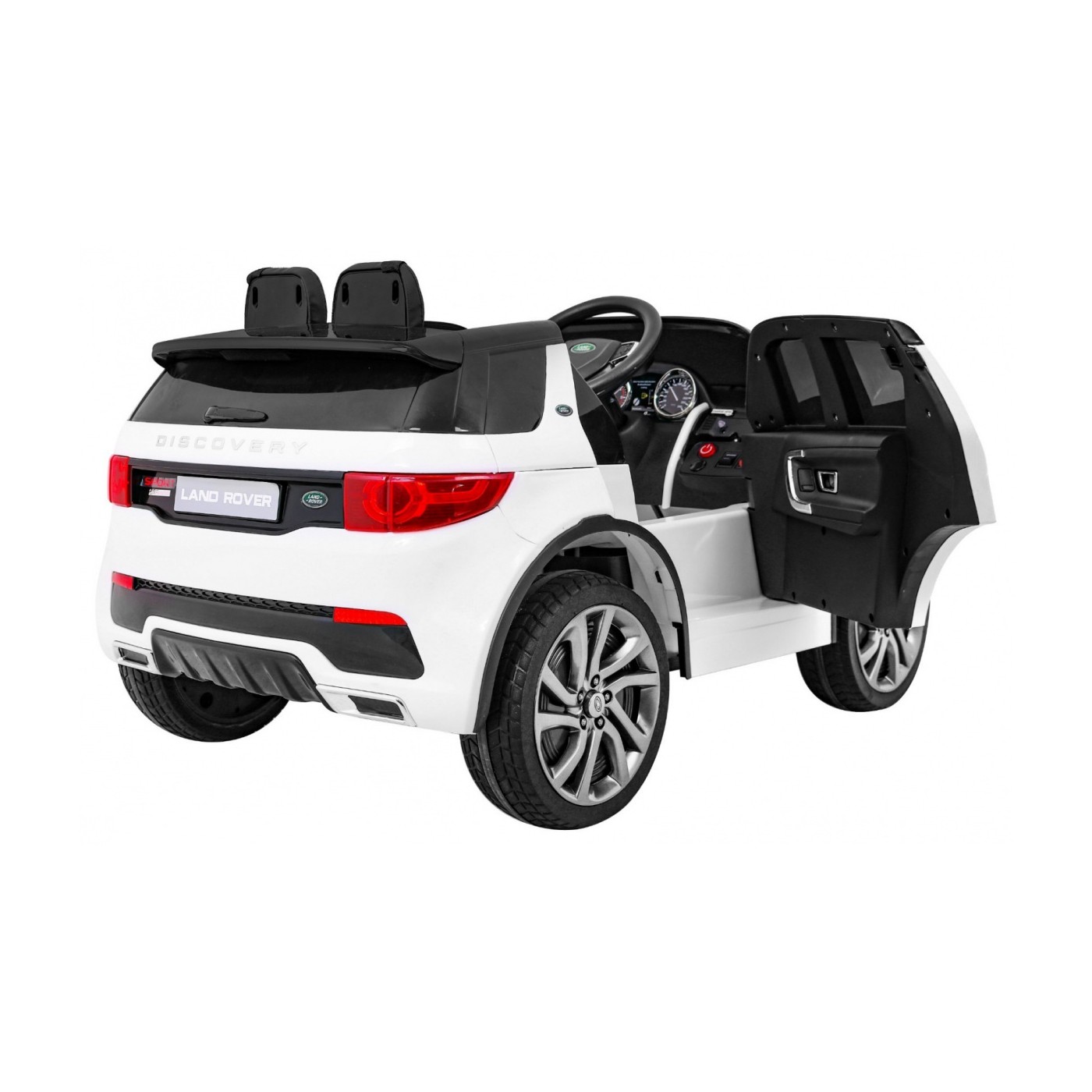 Land Rover Discovery pre deti Biely + Ovládač + 5-bodové pásy + Nastaviteľné sedadlo + EVA + MP3 LED