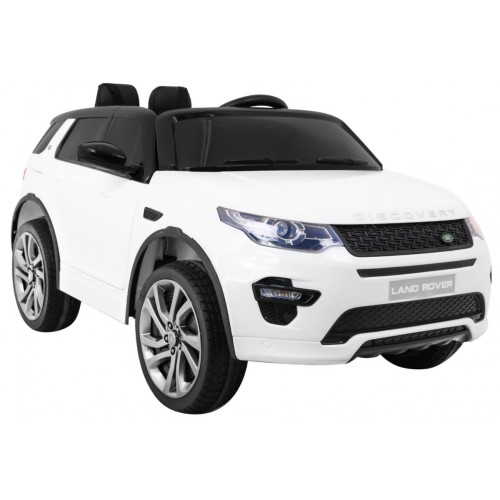 Land Rover Discovery pre deti Biely + Ovládač + 5-bodové pásy + Nastaviteľné sedadlo + EVA + MP3 LED