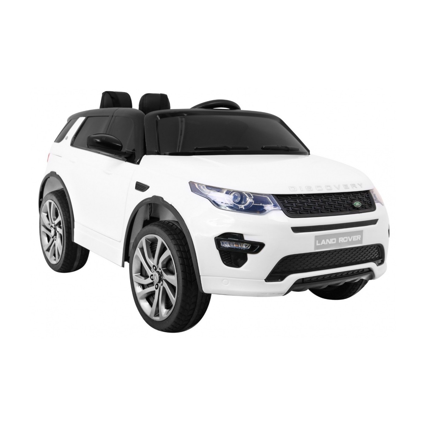 Land Rover Discovery pre deti Biely + Ovládač + 5-bodové pásy + Nastaviteľné sedadlo + EVA + MP3 LED