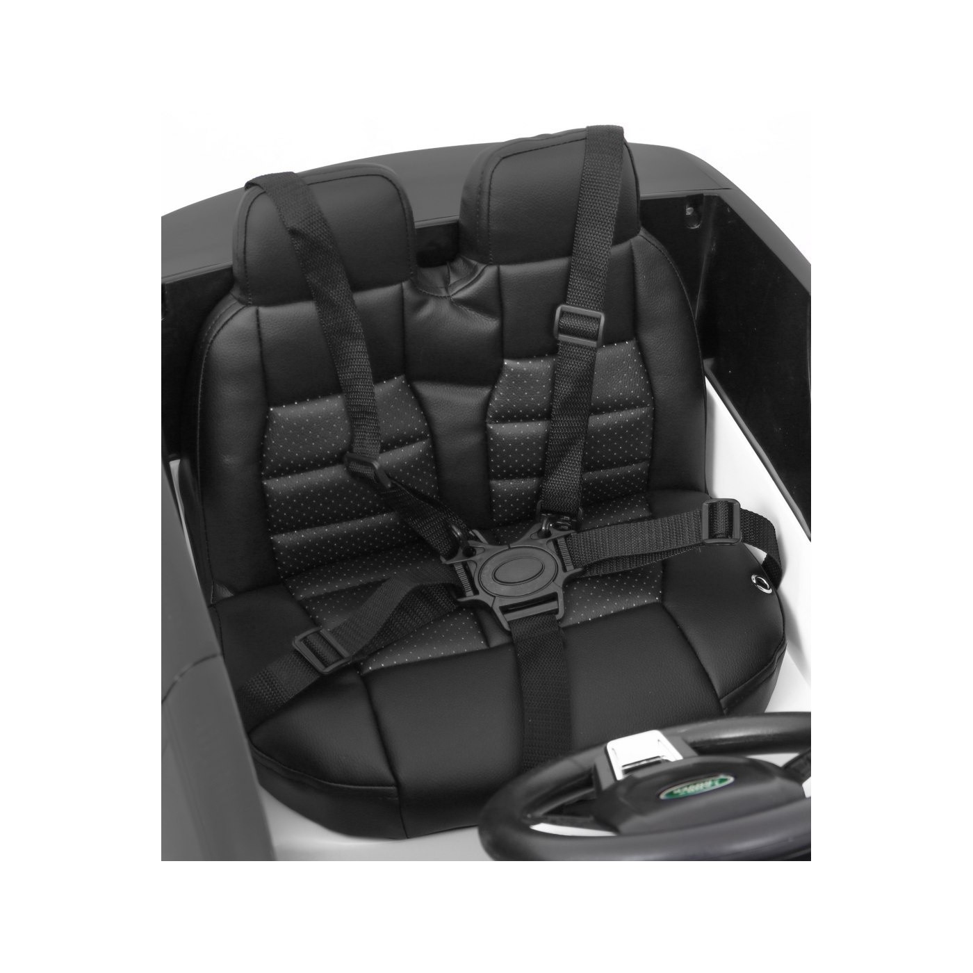 Land Rover Discovery pre deti Biely + Ovládač + 5-bodové pásy + Nastaviteľné sedadlo + EVA + MP3 LED