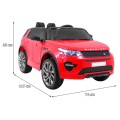 Land Rover Discovery pre deti Červený + Ovládač + 5-bodové pásy + Nastaviteľné sedadlo + EVA + MP3 LED