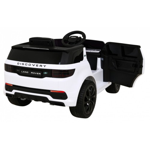 Land Rover Discovery Sport pre deti Biely + Ovládač + Pomalý štart + Funkcia hojdania + MP3 LED