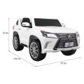 Lexus LX570 Autíčko 2-os.pre deti Biely + Ovládač + Kolesá EVA + Rádio MP3 + LED