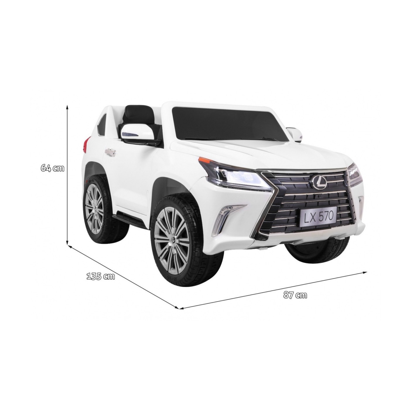 Lexus LX570 Autíčko 2-os.pre deti Biely + Ovládač + Kolesá EVA + Rádio MP3 + LED