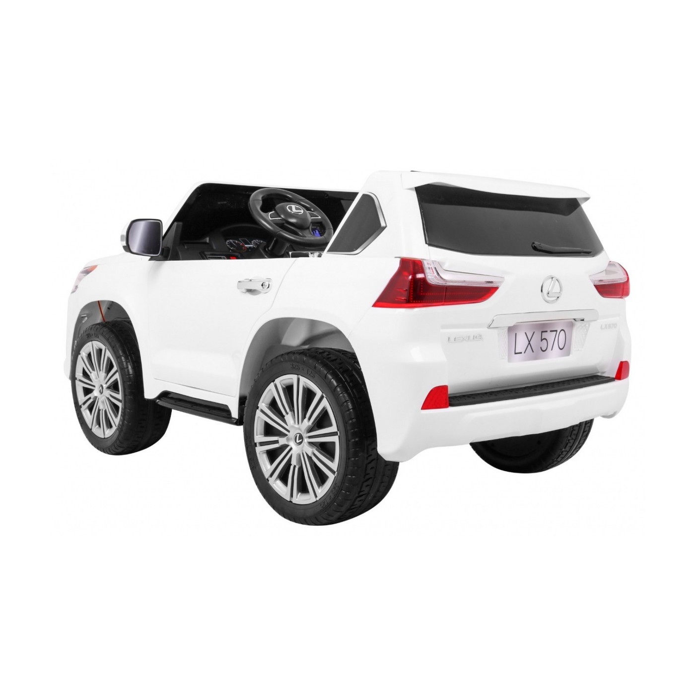Lexus LX570 Autíčko 2-os.pre deti Biely + Ovládač + Kolesá EVA + Rádio MP3 + LED