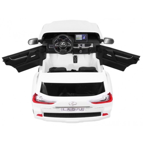 Lexus LX570 Autíčko 2-os.pre deti Biely + Ovládač + Kolesá EVA + Rádio MP3 + LED