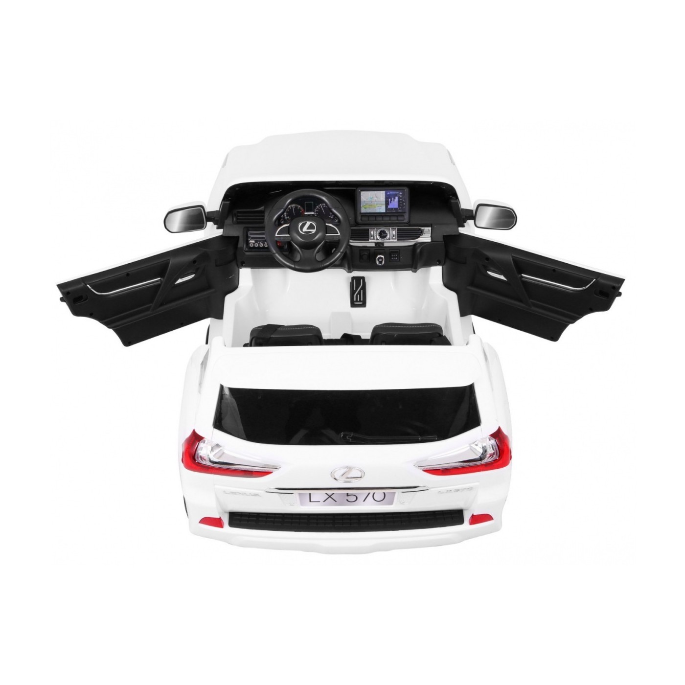 Lexus LX570 Autíčko 2-os.pre deti Biely + Ovládač + Kolesá EVA + Rádio MP3 + LED