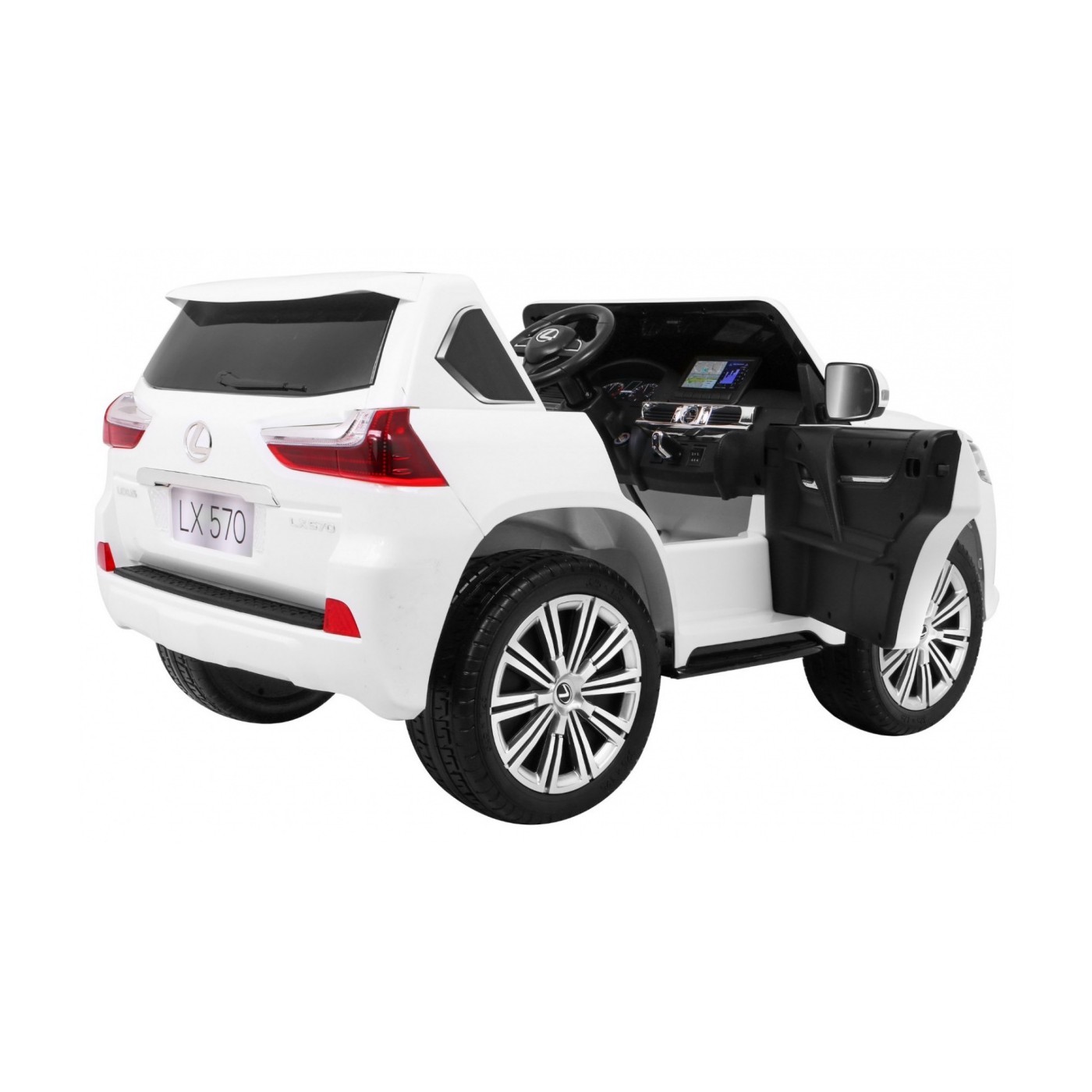 Lexus LX570 Autíčko 2-os.pre deti Biely + Ovládač + Kolesá EVA + Rádio MP3 + LED