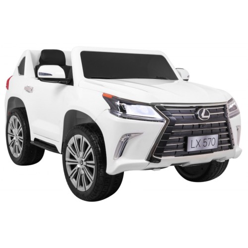 Lexus LX570 Autíčko 2-os.pre deti Biely + Ovládač + Kolesá EVA + Rádio MP3 + LED