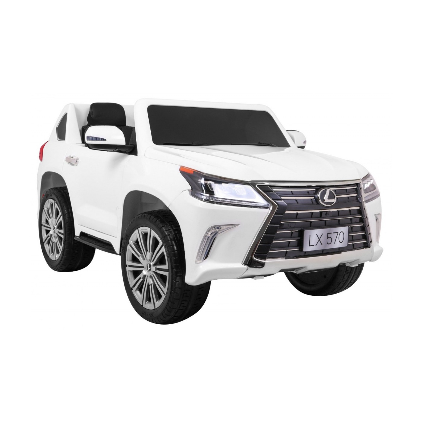 Lexus LX570 Autíčko 2-os.pre deti Biely + Ovládač + Kolesá EVA + Rádio MP3 + LED