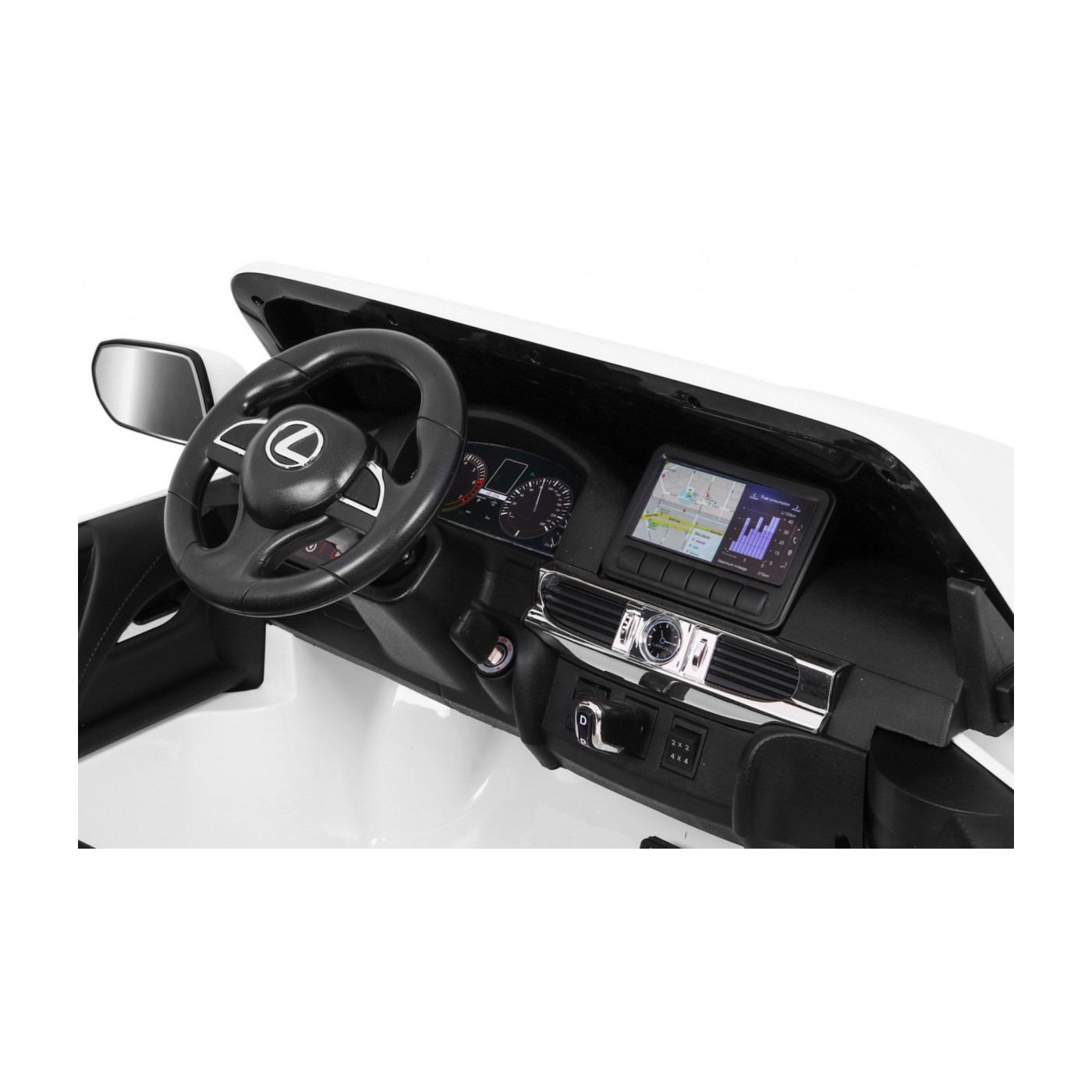 Lexus LX570 Autíčko 2-os.pre deti Biely + Ovládač + Kolesá EVA + Rádio MP3 + LED