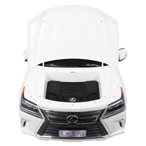 Lexus LX570 Autíčko 2-os.pre deti Biely + Ovládač + Kolesá EVA + Rádio MP3 + LED