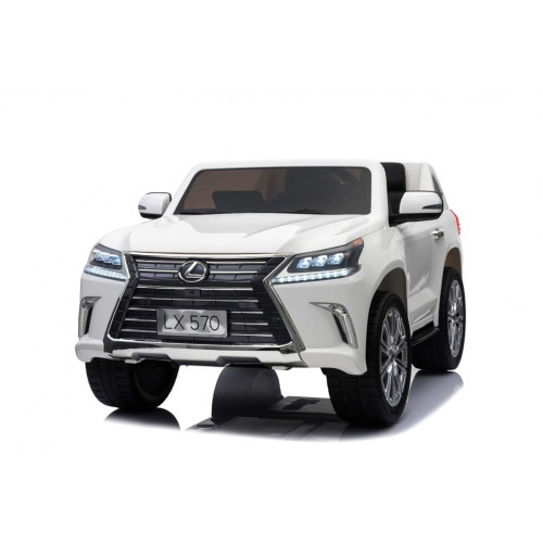 Lexus LX570 Autíčko 2-os.pre deti Biely + Ovládač + Kolesá EVA + Rádio MP3 + LED