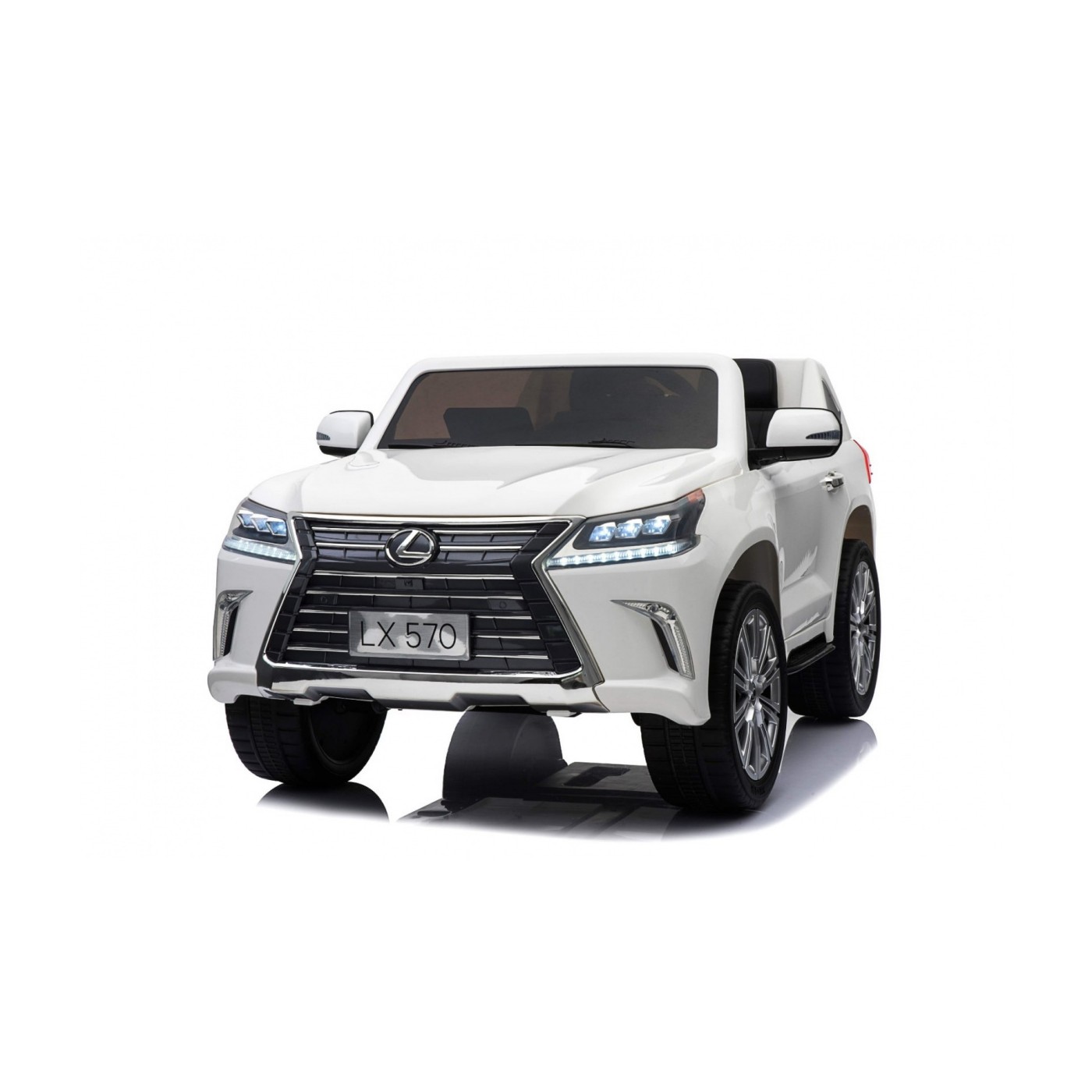 Lexus LX570 Autíčko 2-os.pre deti Biely + Ovládač + Kolesá EVA + Rádio MP3 + LED