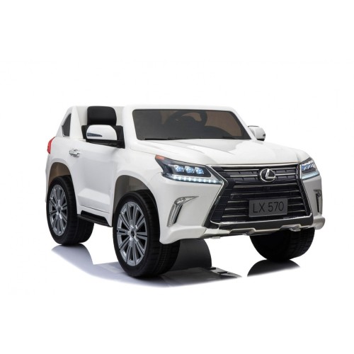 Lexus LX570 Autíčko 2-os.pre deti Biely + Ovládač + Kolesá EVA + Rádio MP3 + LED
