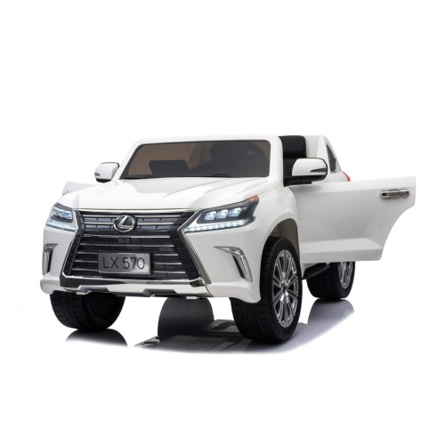 Lexus LX570 Autíčko 2-os.pre deti Biely + Ovládač + Kolesá EVA + Rádio MP3 + LED