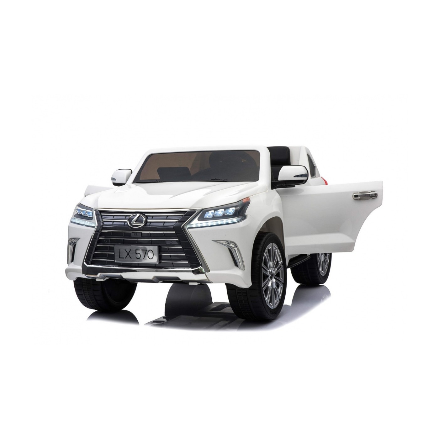 Lexus LX570 Autíčko 2-os.pre deti Biely + Ovládač + Kolesá EVA + Rádio MP3 + LED