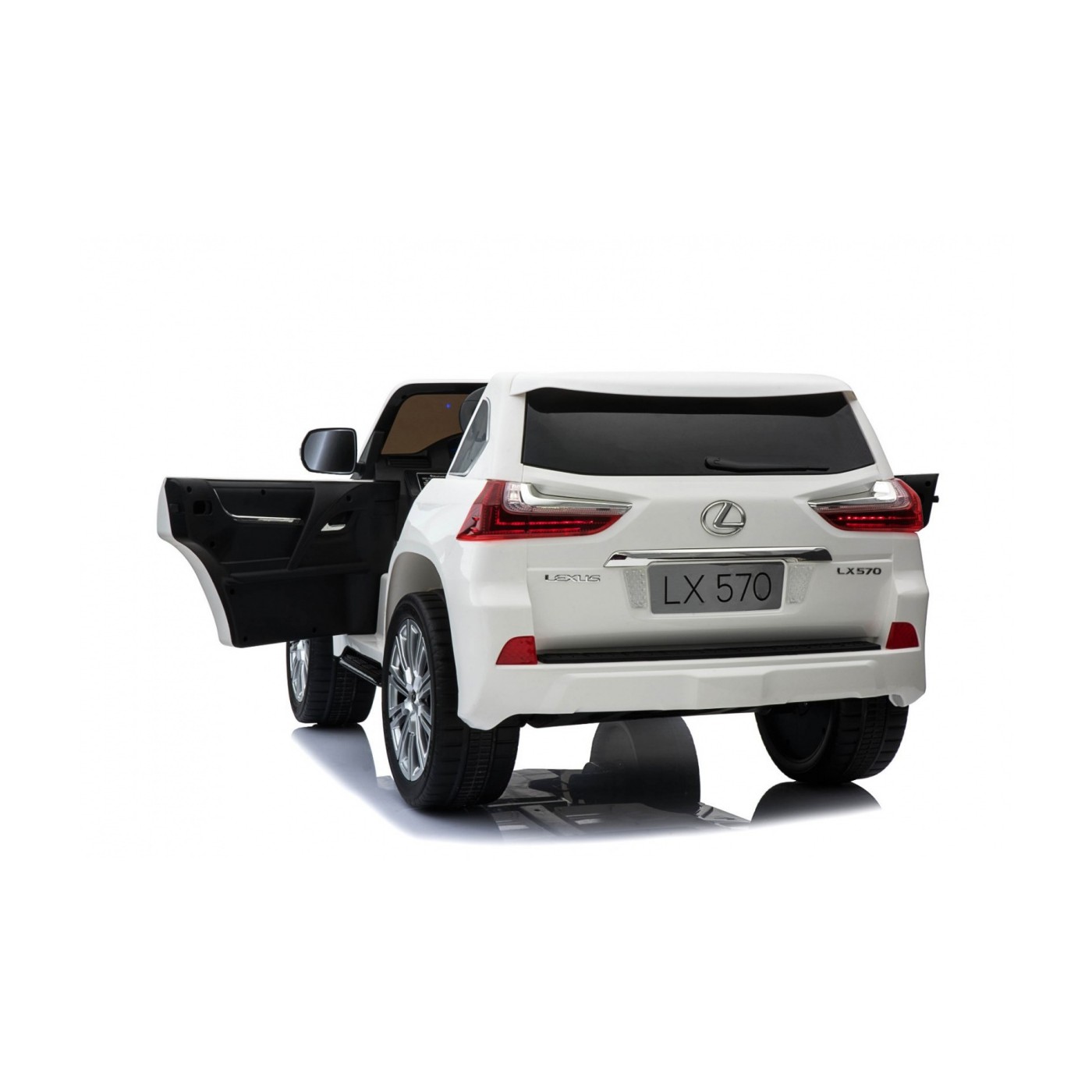Lexus LX570 Autíčko 2-os.pre deti Biely + Ovládač + Kolesá EVA + Rádio MP3 + LED