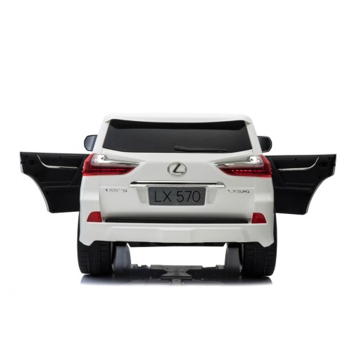 Lexus LX570 Autíčko 2-os.pre deti Biely + Ovládač + Kolesá EVA + Rádio MP3 + LED