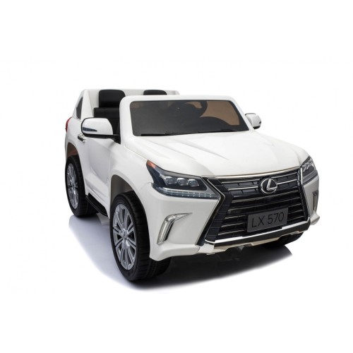 Lexus LX570 Autíčko 2-os.pre deti Biely + Ovládač + Kolesá EVA + Rádio MP3 + LED