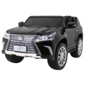 Lexus LX570 Lakované Autíčko pre 2 deti Čierny + Ovládač + Kolesá EVA + Rádio MP3 LED