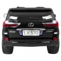 Lexus LX570 Lakované Autíčko pre 2 deti Čierny + Ovládač + Kolesá EVA + Rádio MP3 LED