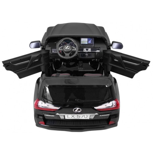 Lexus LX570 Lakované Autíčko pre 2 deti Čierny + Ovládač + Kolesá EVA + Rádio MP3 LED