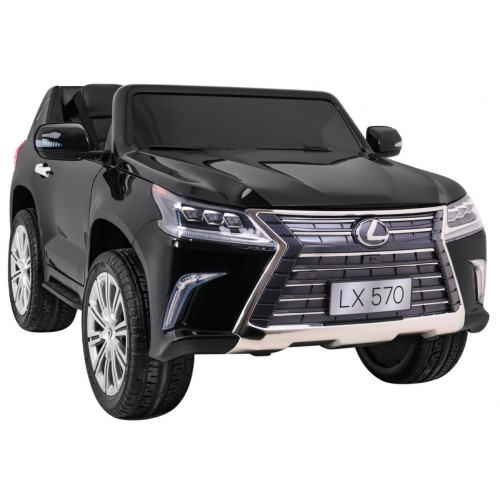 Lexus LX570 Lakované Autíčko pre 2 deti Čierny + Ovládač + Kolesá EVA + Rádio MP3 LED