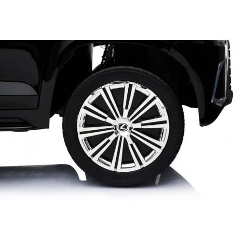Lexus LX570 Lakované Autíčko pre 2 deti Čierny + Ovládač + Kolesá EVA + Rádio MP3 LED