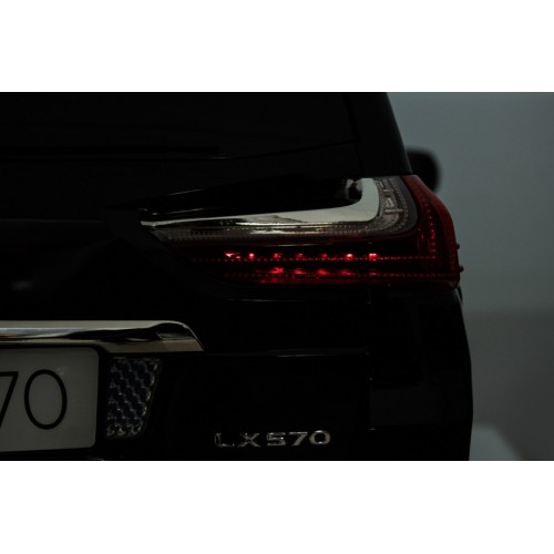 Lexus LX570 Lakované Autíčko pre 2 deti Čierny + Ovládač + Kolesá EVA + Rádio MP3 LED