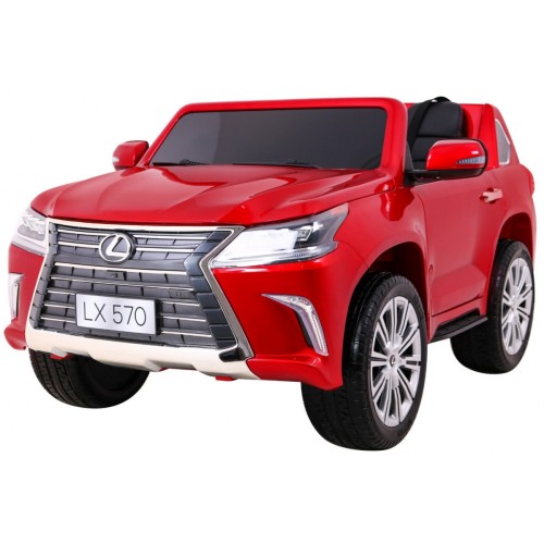 Lexus LX570 Lakované Autíčko pre 2 deti Červený + Ovládač + Kolesá EVA + Rádio MP3 LED