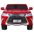 Lexus LX570 Lakované Autíčko pre 2 deti Červený + Ovládač + Kolesá EVA + Rádio MP3 LED