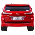 Lexus LX570 Lakované Autíčko pre 2 deti Červený + Ovládač + Kolesá EVA + Rádio MP3 LED