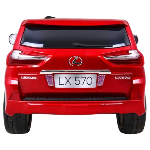 Lexus LX570 Lakované Autíčko pre 2 deti Červený + Ovládač + Kolesá EVA + Rádio MP3 LED