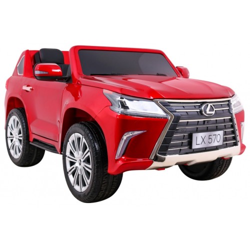 Lexus LX570 Lakované Autíčko pre 2 deti Červený + Ovládač + Kolesá EVA + Rádio MP3 LED