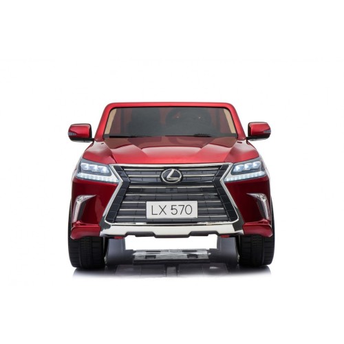 Lexus LX570 Lakované Autíčko pre 2 deti Červený + Ovládač + Kolesá EVA + Rádio MP3 LED