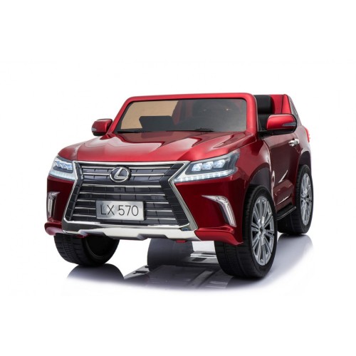 Lexus LX570 Lakované Autíčko pre 2 deti Červený + Ovládač + Kolesá EVA + Rádio MP3 LED