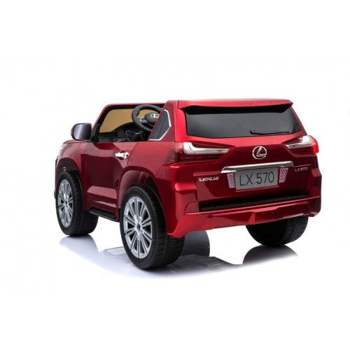 Lexus LX570 Lakované Autíčko pre 2 deti Červený + Ovládač + Kolesá EVA + Rádio MP3 LED