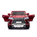 Lexus LX570 Lakované Autíčko pre 2 deti Červený + Ovládač + Kolesá EVA + Rádio MP3 LED