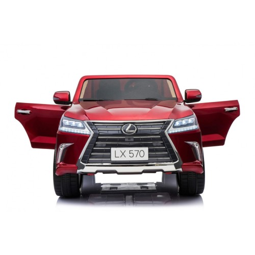 Lexus LX570 Lakované Autíčko pre 2 deti Červený + Ovládač + Kolesá EVA + Rádio MP3 LED