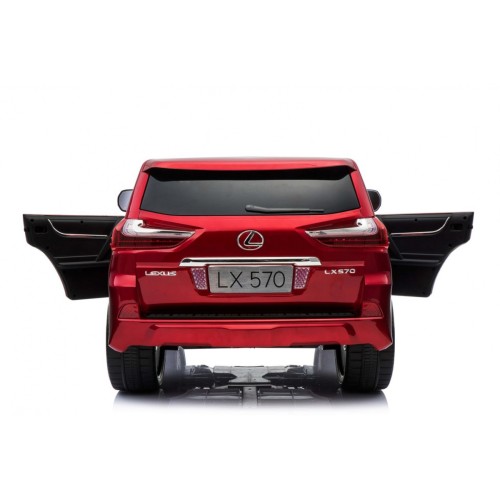 Lexus LX570 Lakované Autíčko pre 2 deti Červený + Ovládač + Kolesá EVA + Rádio MP3 LED