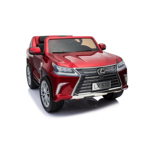 Lexus LX570 Lakované Autíčko pre 2 deti Červený + Ovládač + Kolesá EVA + Rádio MP3 LED