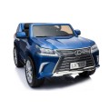 Lexus LX570 Lakované Autíčko pre 2 deti Modrý + Ovládač + Kolesá EVA + Rádio MP3 LED