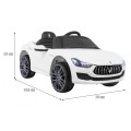 Maserati Ghibli na batériu pre deti Biely + Ovládač + Pomalý štart + EVA + MP3 USB + LED